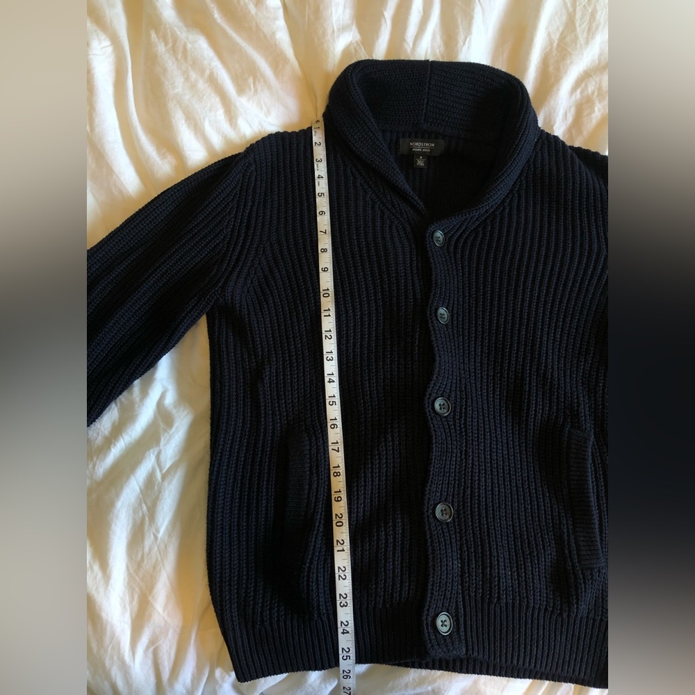Nordstrom Men’s Shawl Collar Cardigan, Navy, size small